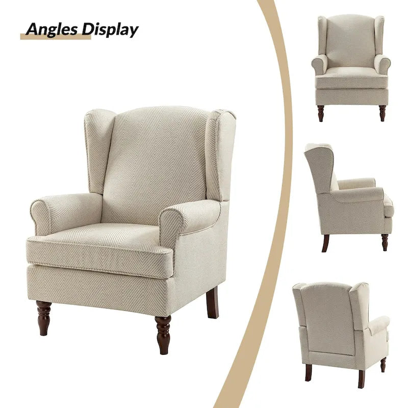 Fauteuils traditionnels en tissu avec pieds usinés