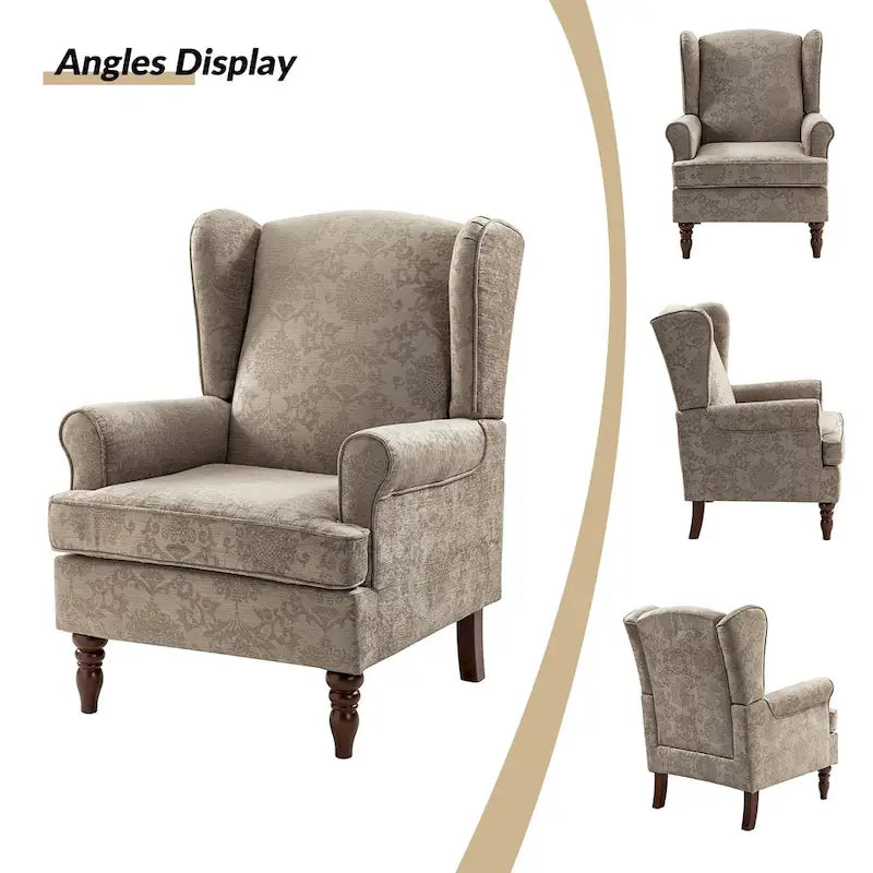 Fauteuils traditionnels en tissu avec pieds usinés
