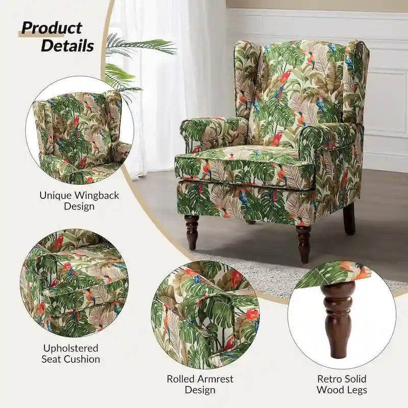 Fauteuils traditionnels en tissu avec pieds usinés