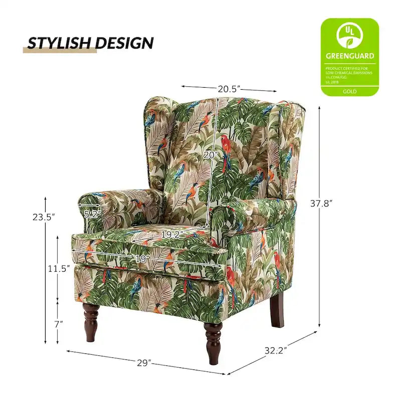 Fauteuils traditionnels en tissu avec pieds usinés