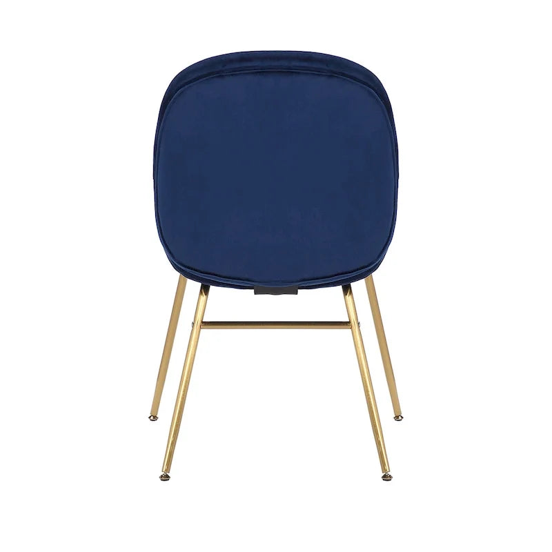 Chaise de salle à manger en velours avec pieds dorés