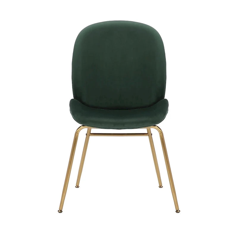 Chaise de salle à manger en velours avec pieds dorés