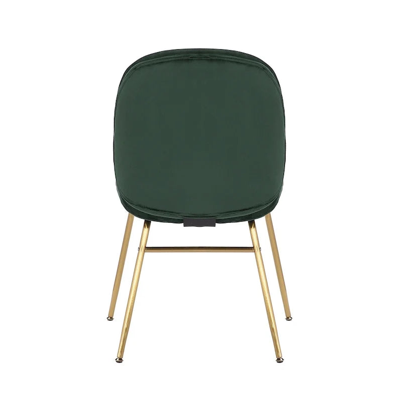 Chaise de salle à manger en velours avec pieds dorés