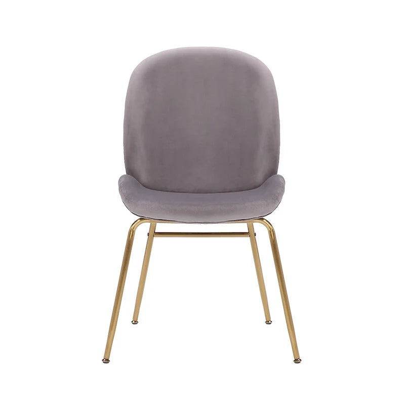 Chaise de salle à manger en velours avec pieds dorés