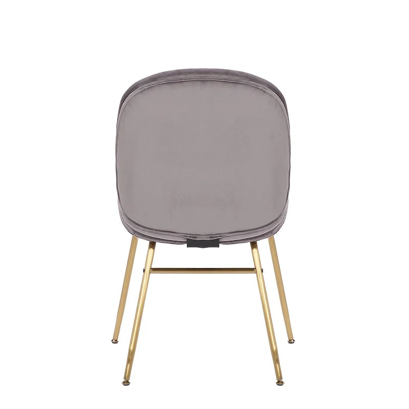 Chaise de salle à manger en velours avec pieds dorés