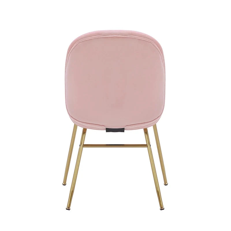 Chaise de salle à manger en velours avec pieds dorés