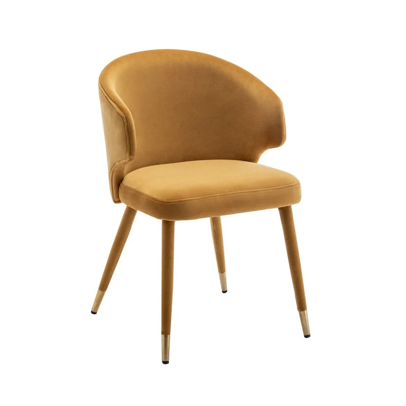 Sillas de comedor de terciopelo con detalles dorados