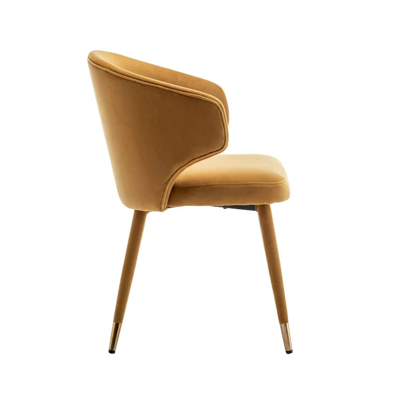 Sillas de comedor de terciopelo con detalles dorados