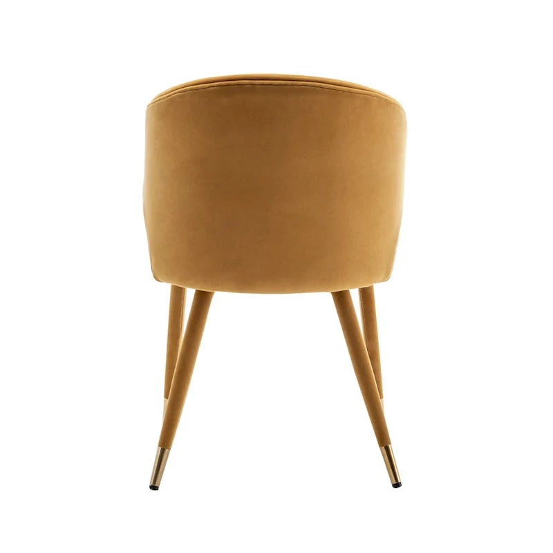 Sillas de comedor de terciopelo con detalles dorados