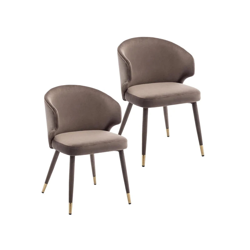 Sillas de comedor de terciopelo con detalles dorados