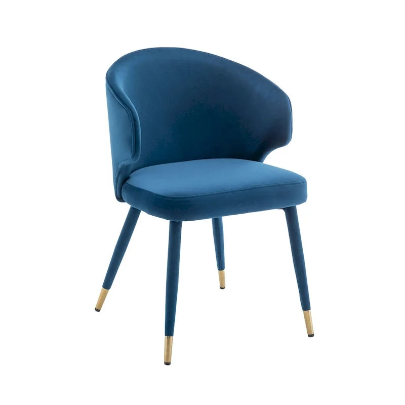 Sillas de comedor de terciopelo con detalles dorados