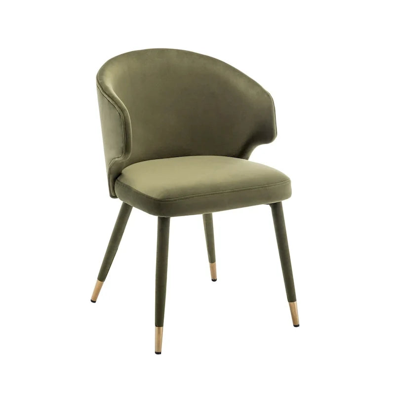 Sillas de comedor de terciopelo con detalles dorados