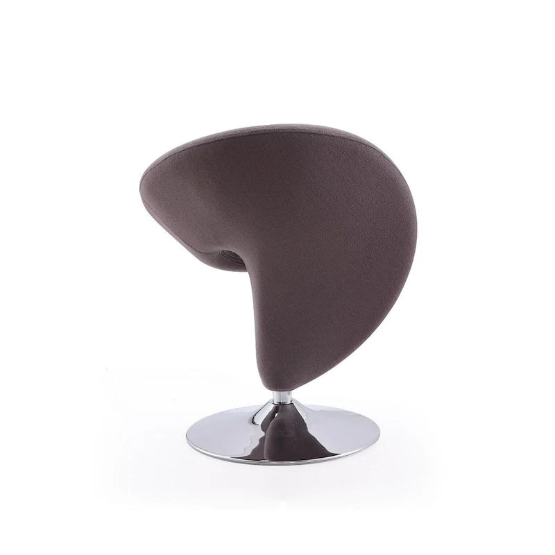 Silla decorativa giratoria de mezcla de lana con acabado cromado