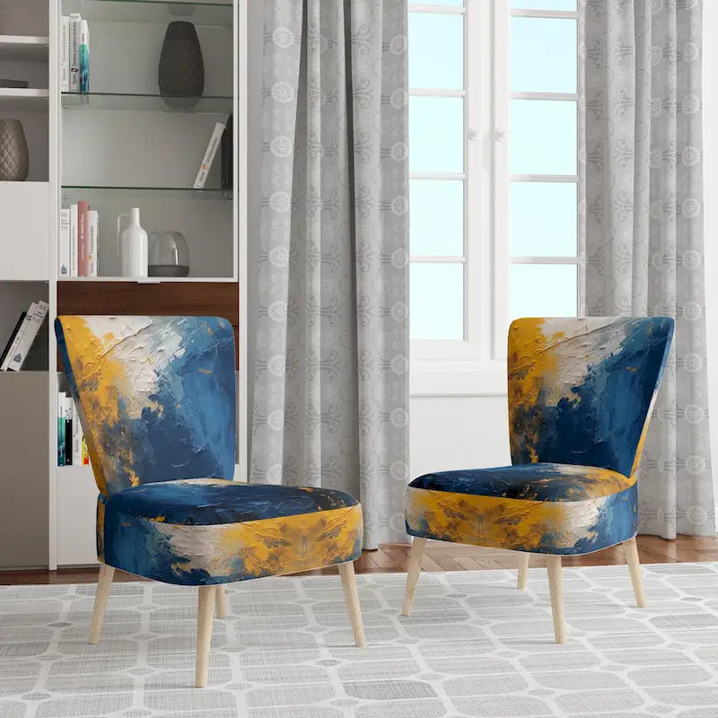 Sillón decorativo tapizado con diseño abstracto y moderno
