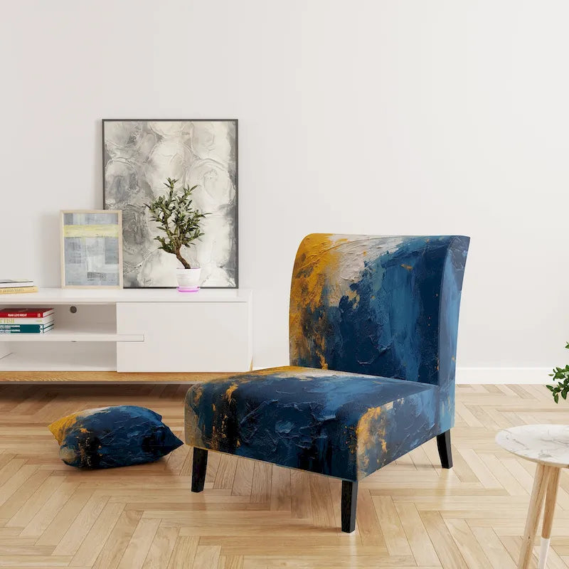 Sillón decorativo tapizado con diseño abstracto y moderno