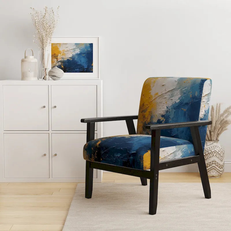 Sillón decorativo tapizado con diseño abstracto y moderno