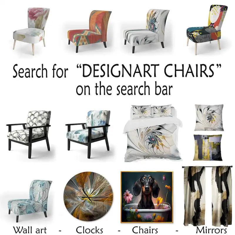 Sillón decorativo tapizado con diseño abstracto y moderno