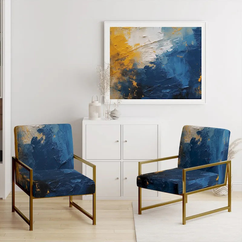 Sillón decorativo tapizado con diseño abstracto y moderno