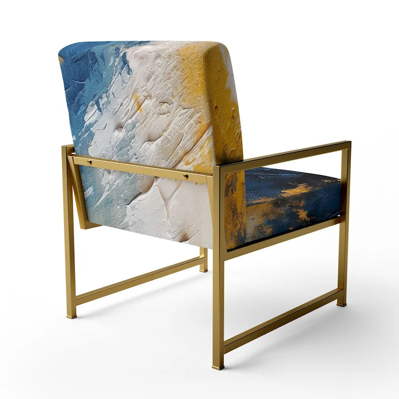 Sillón decorativo tapizado con diseño abstracto y moderno