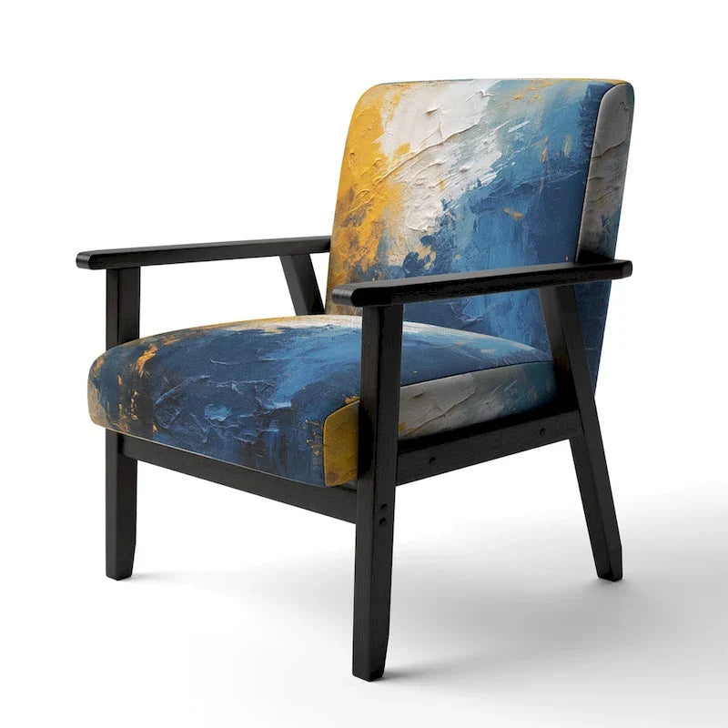 Sillón decorativo tapizado con diseño abstracto y moderno