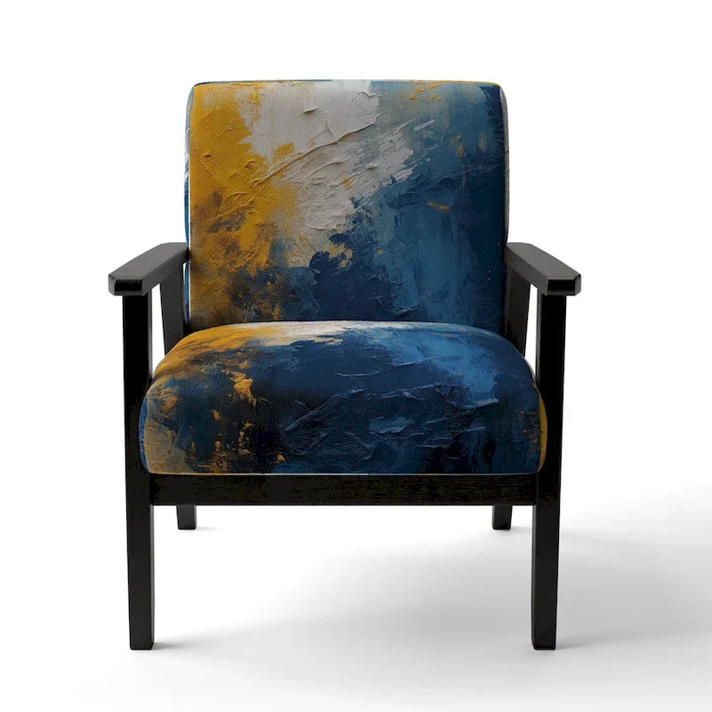 Sillón decorativo tapizado con diseño abstracto y moderno