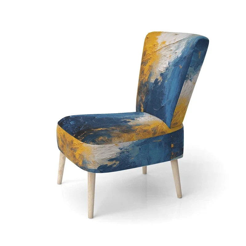 Sillón decorativo tapizado con diseño abstracto y moderno