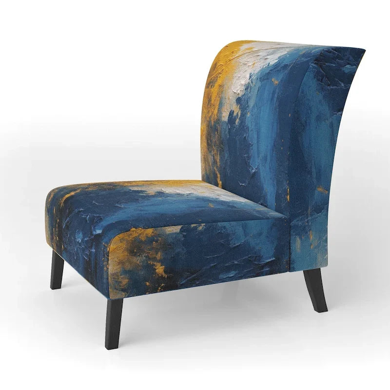 Sillón decorativo tapizado con diseño abstracto y moderno