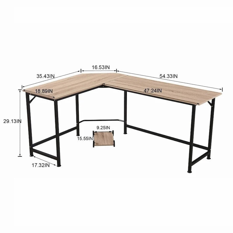 Eckschreibtisch in L-Form für Gaming, MDF 7121