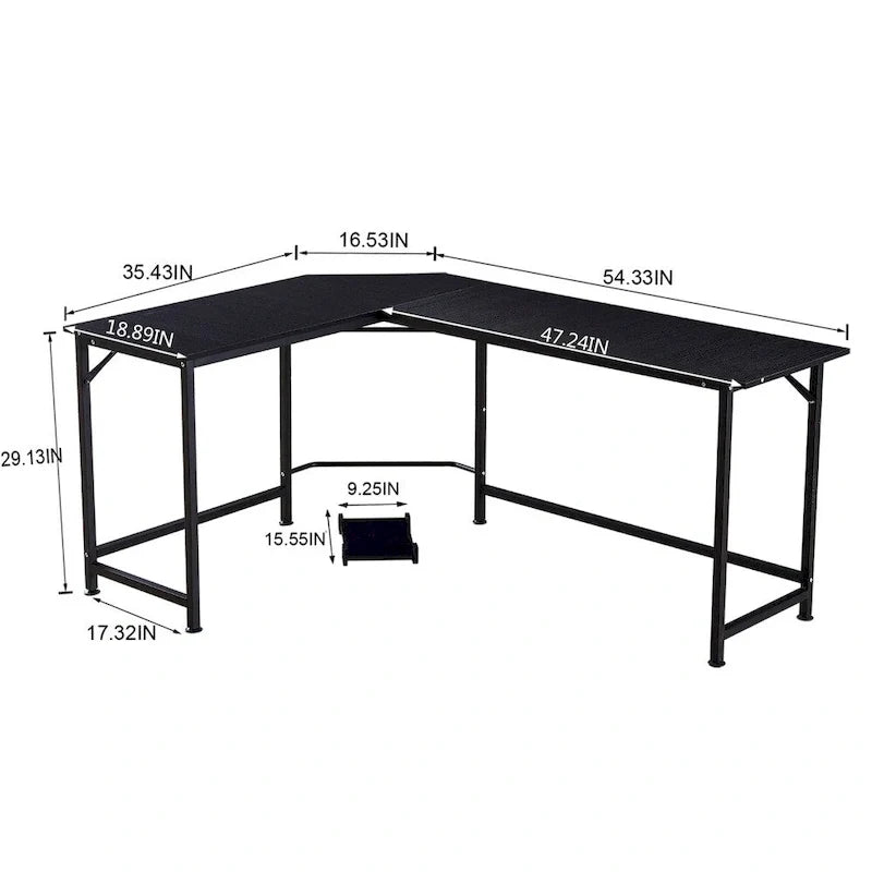 Eckschreibtisch in L-Form für Gaming, MDF 7121