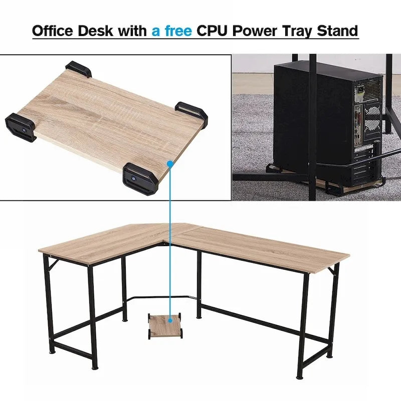 Eckschreibtisch in L-Form für Gaming, MDF 7121