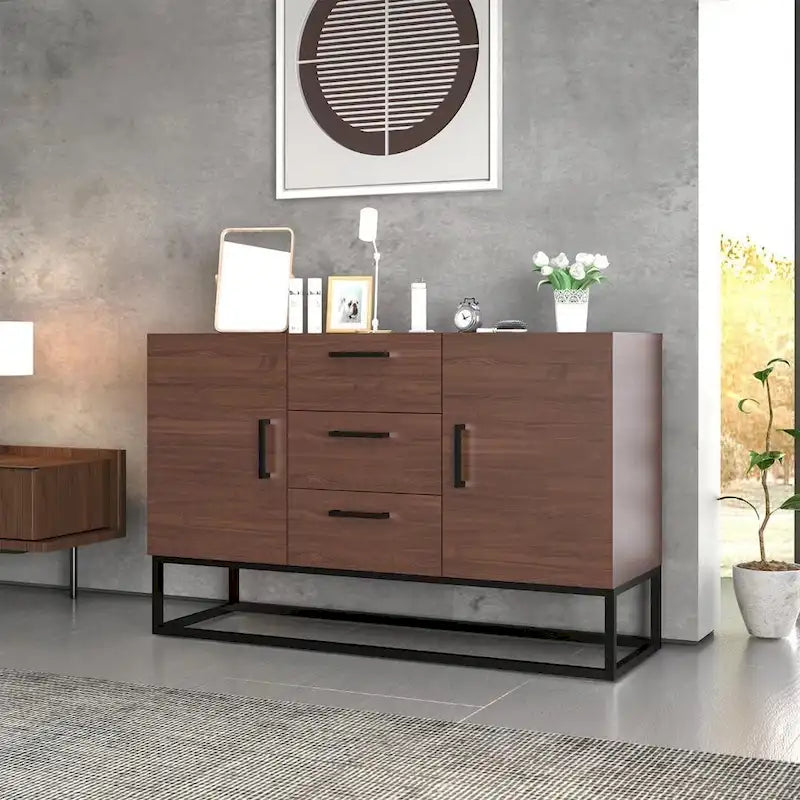 Sideboard in Holzoptik mit 3 Schubladen und Anrichte