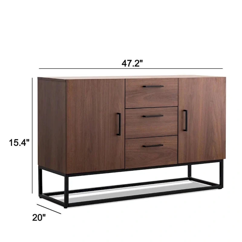 Sideboard in Holzoptik mit 3 Schubladen und Anrichte