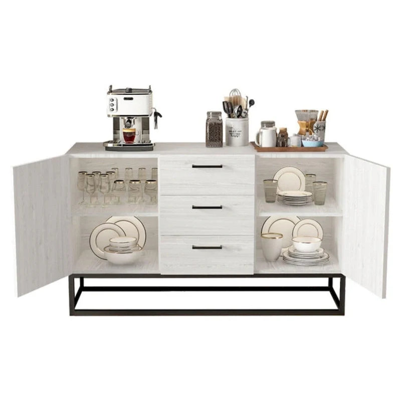 Sideboard in Holzoptik mit 3 Schubladen und Anrichte