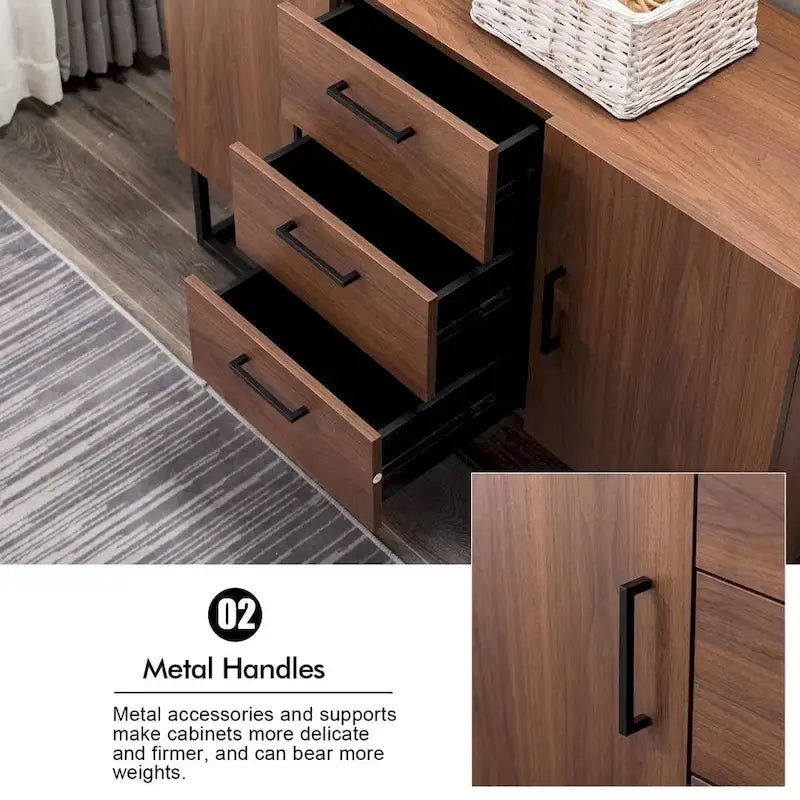 Sideboard in Holzoptik mit 3 Schubladen und Anrichte