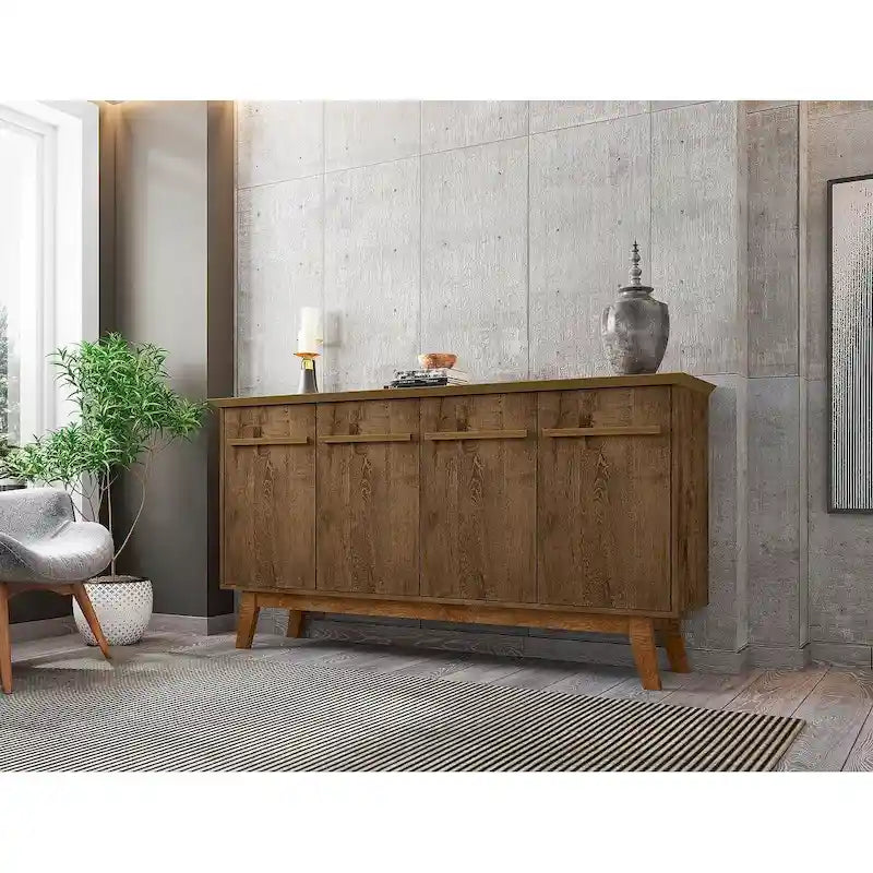 Buffet avec pieds en bois massif