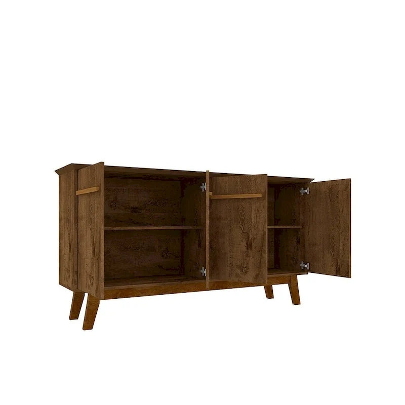 Buffet avec pieds en bois massif
