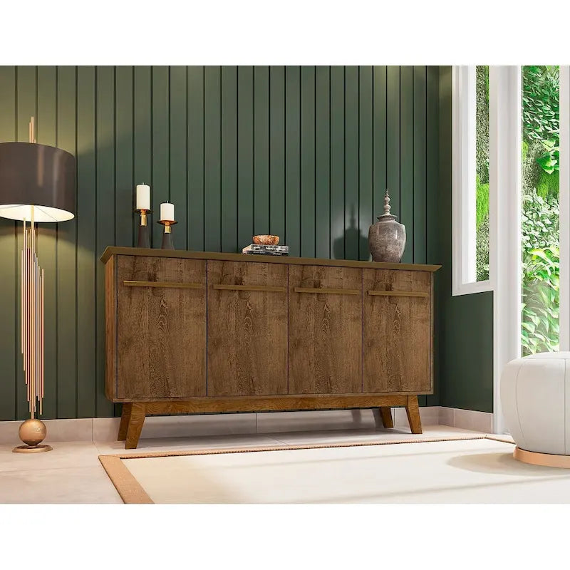 Buffet avec pieds en bois massif