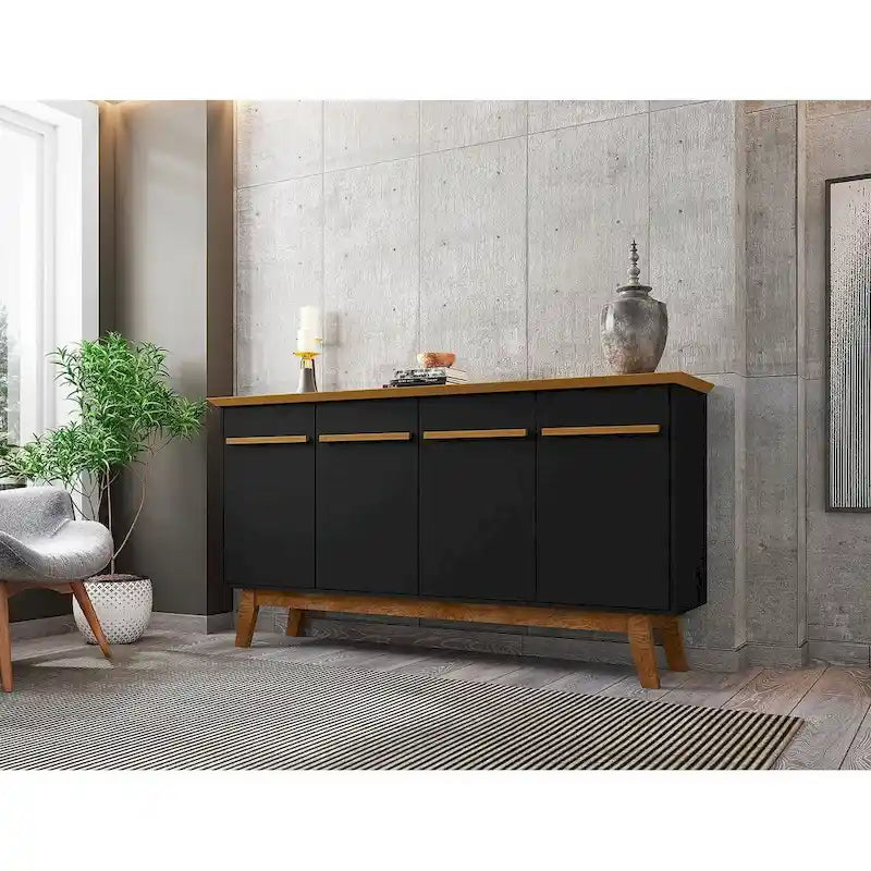 Aparador con patas de madera maciza