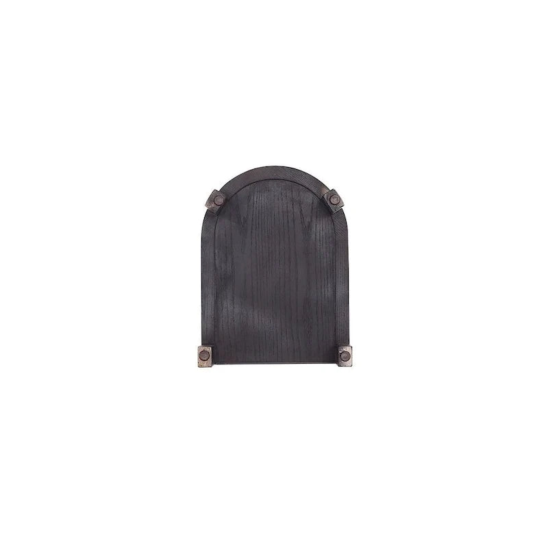 Beistelltisch in Schwarz und Natur-Rattan