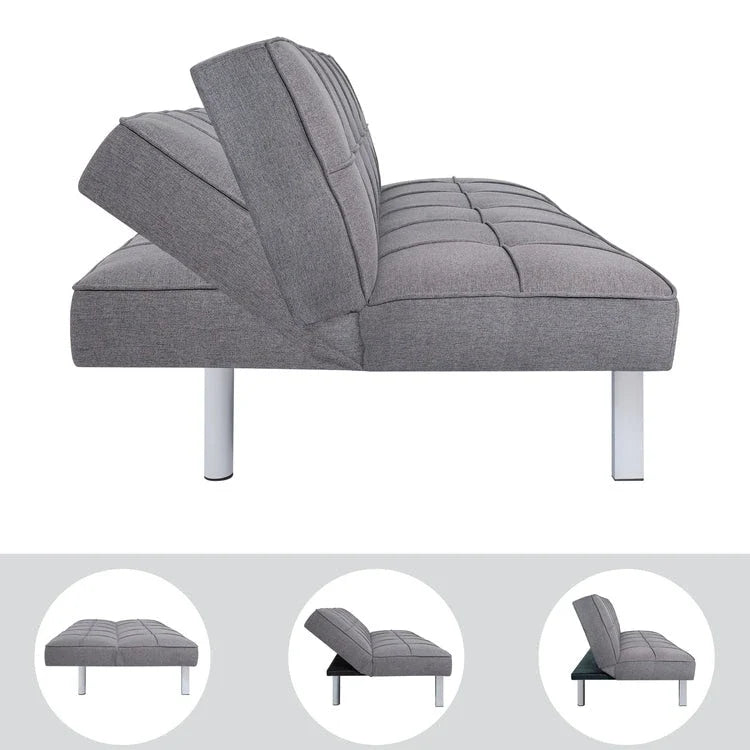 Canapé-lit futon moderne et confortable, convertible, en tissu de lin