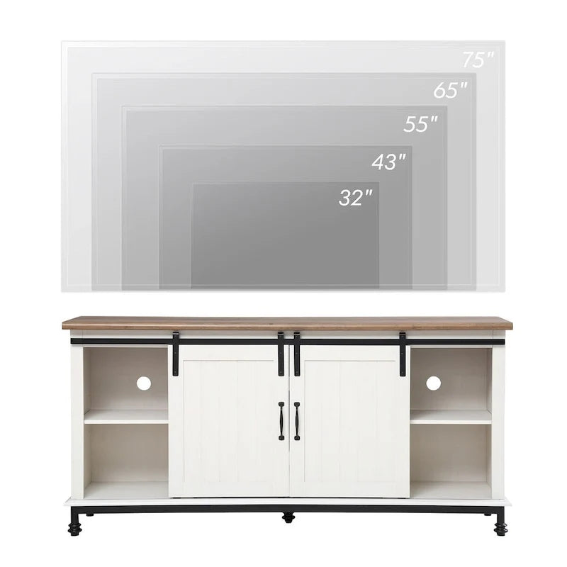 TV-Schrank/Aufbewahrungseinheit/Entertainment-Center mit Scheunenschiebetür