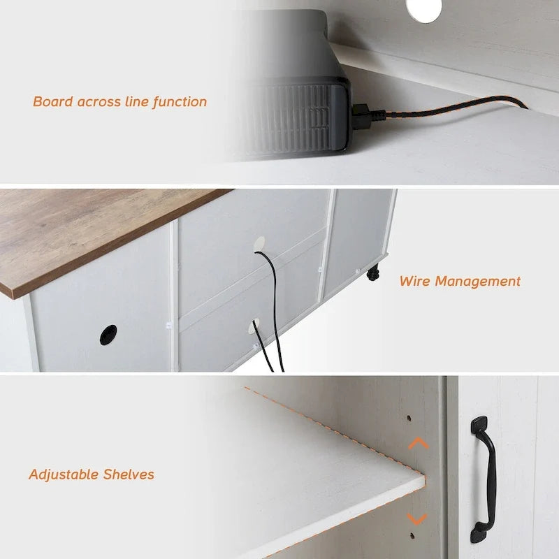 TV-Schrank/Aufbewahrungseinheit/Entertainment-Center mit Scheunenschiebetür