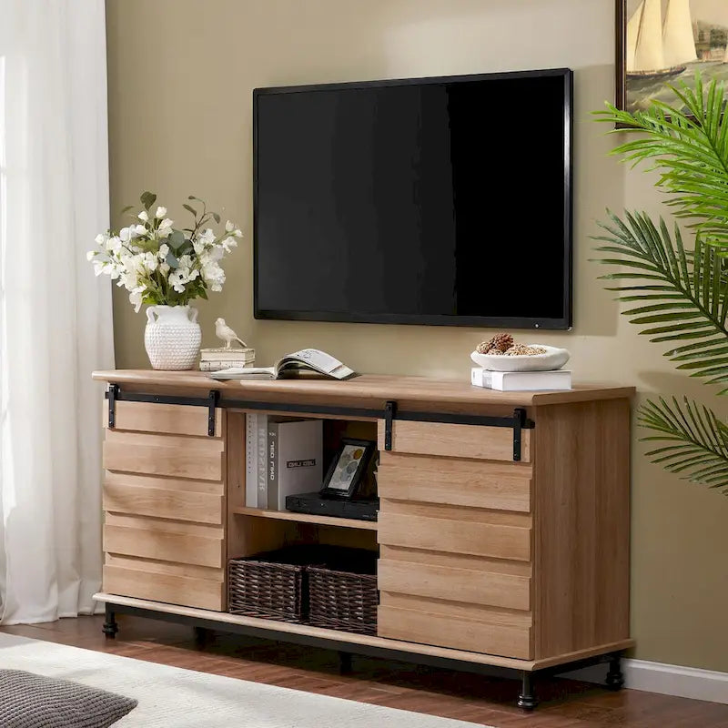 TV-Schrank/Aufbewahrungseinheit/Entertainment-Center mit Scheunenschiebetür