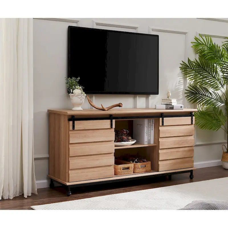 TV-Schrank/Aufbewahrungseinheit/Entertainment-Center mit Scheunenschiebetür