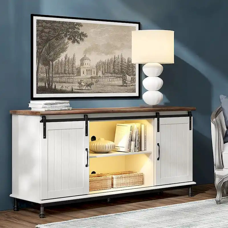 TV-Schrank/Aufbewahrungseinheit/Entertainment-Center mit Scheunenschiebetür