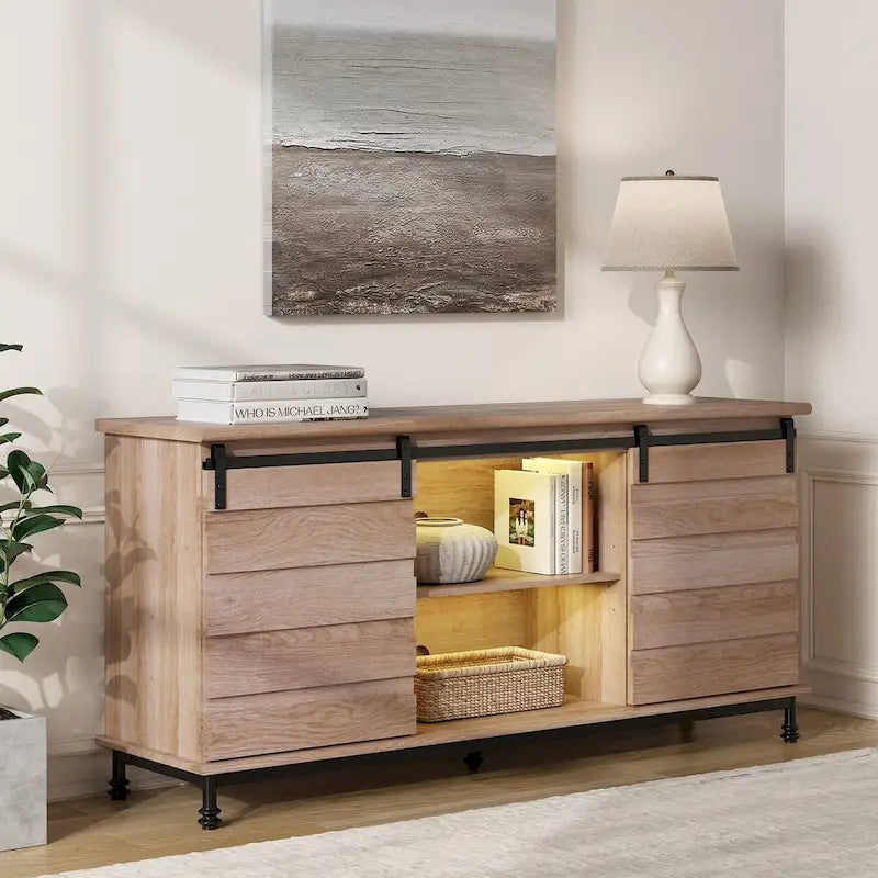 TV-Schrank/Aufbewahrungseinheit/Entertainment-Center mit Scheunenschiebetür