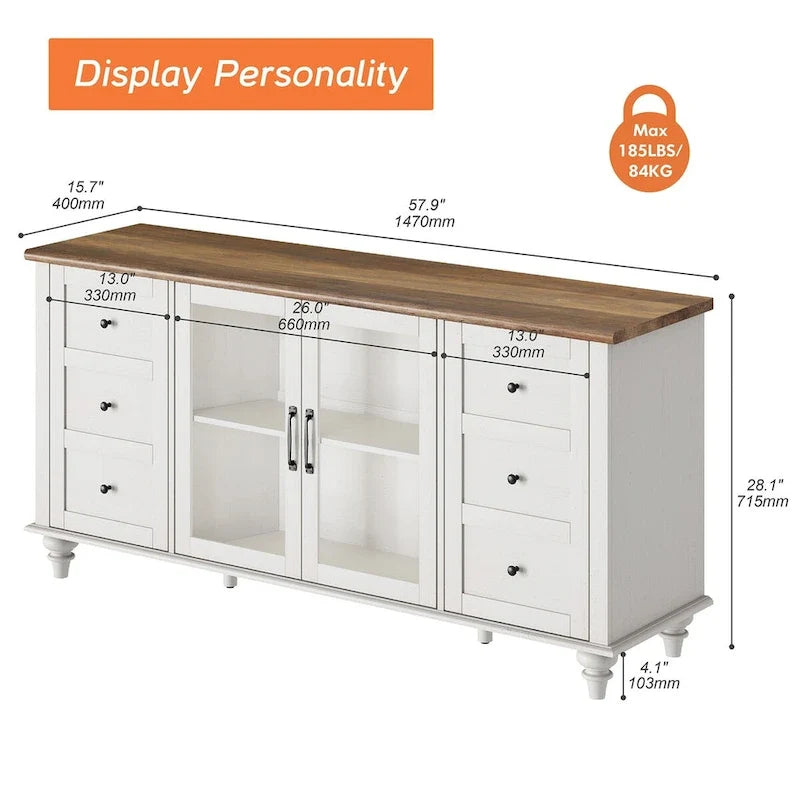 TV-Schrank/Aufbewahrungseinheit/Entertainment-Center mit Scheunenschiebetür