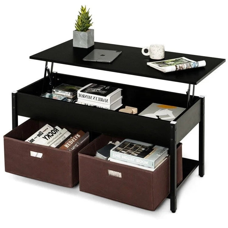 Mesa de centro multifuncional con tablero elevable
