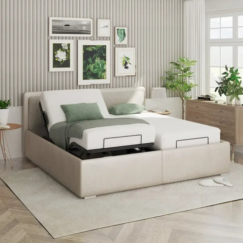 Estructura de cama ajustable, sin espacios, gravedad cero, con soporte para colchón