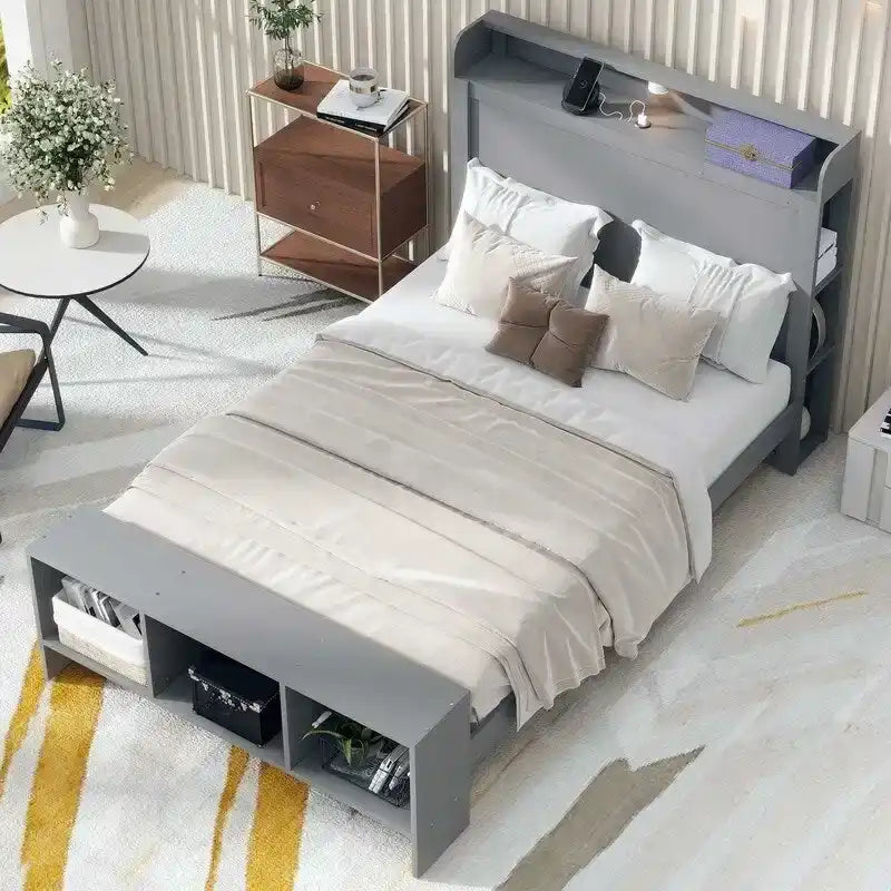 Éclairage LED et ports USB, format deux places / lit simple